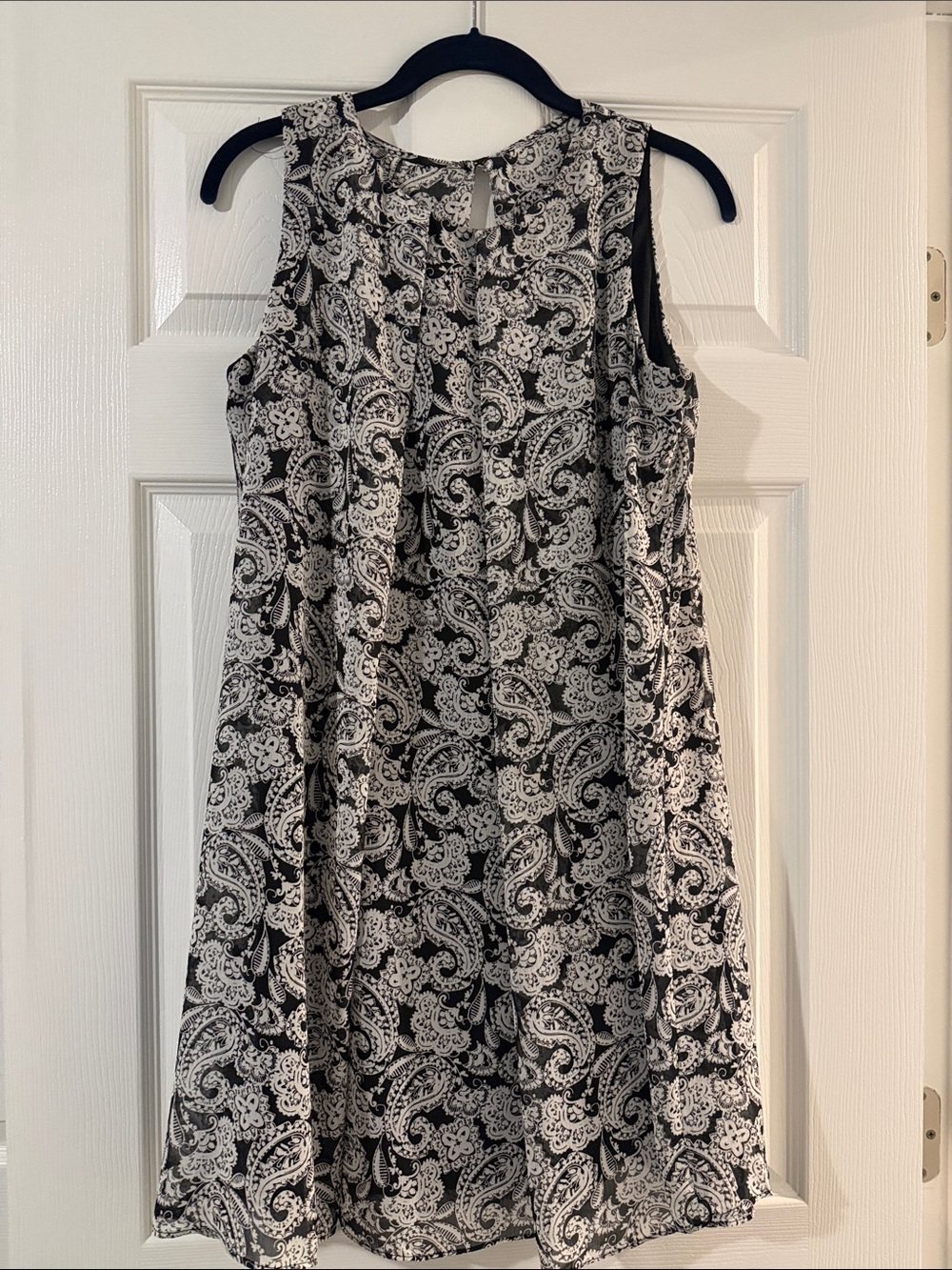 MSK Black & White Paisley Midi Dress